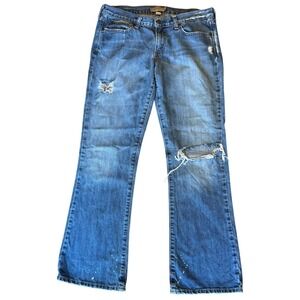 Women's Y2K Abercrombie & Fitch Distressed "Emma" Jeans Bootcut Paint Splatter